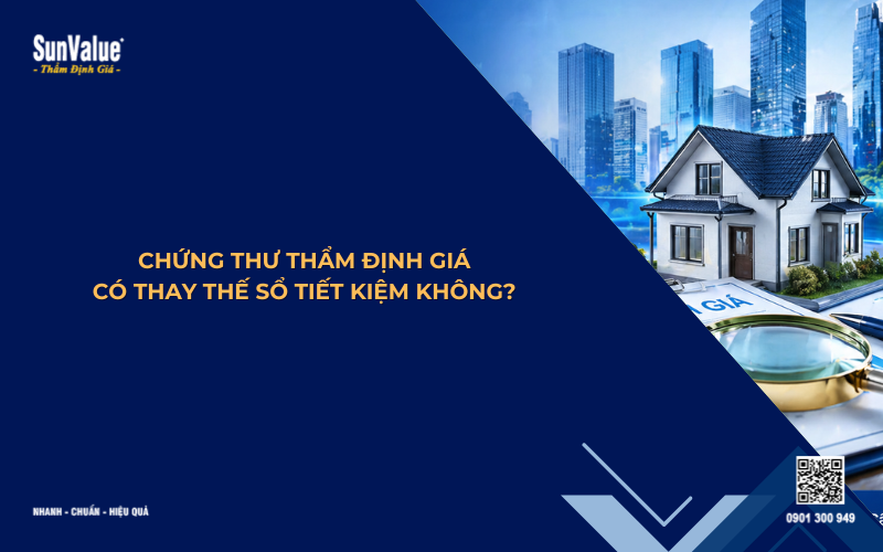 chứng thư thẩm định giá có thay thế sổ tiết kiệm không